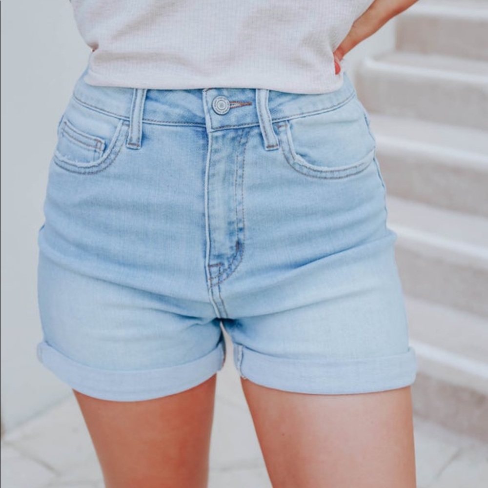 Denim mom shorts